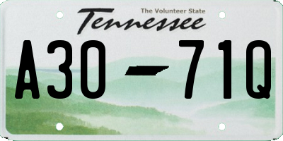 TN license plate A3071Q