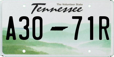 TN license plate A3071R