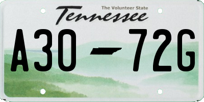 TN license plate A3072G