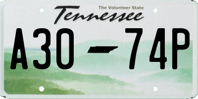 TN license plate A3074P