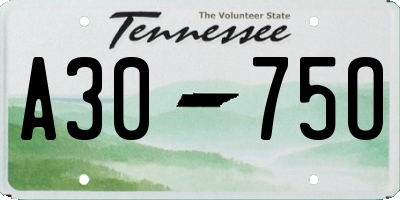 TN license plate A3075O