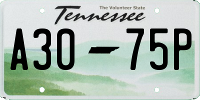 TN license plate A3075P