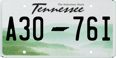 TN license plate A3076I