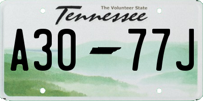 TN license plate A3077J
