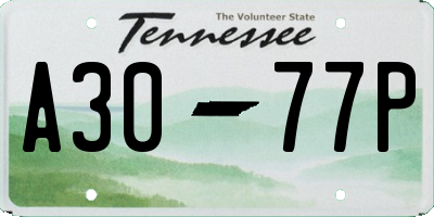 TN license plate A3077P