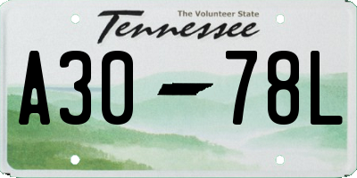 TN license plate A3078L