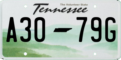 TN license plate A3079G