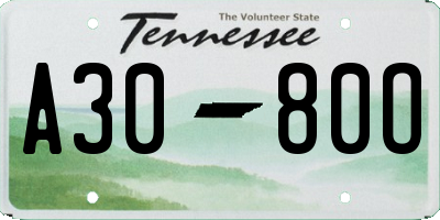 TN license plate A3080O