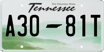 TN license plate A3081T