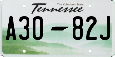 TN license plate A3082J