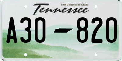 TN license plate A3082O