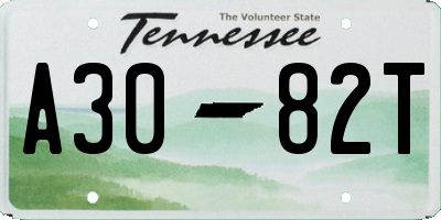 TN license plate A3082T