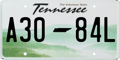 TN license plate A3084L
