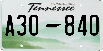TN license plate A3084O