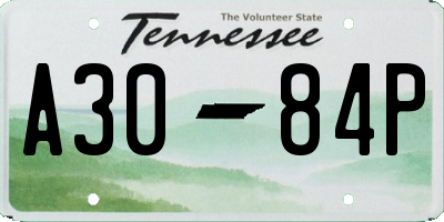 TN license plate A3084P