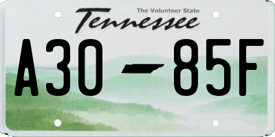 TN license plate A3085F