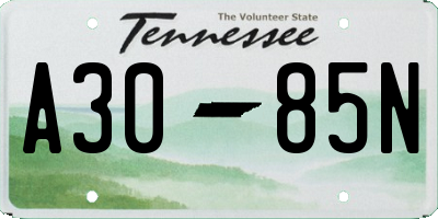 TN license plate A3085N