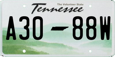 TN license plate A3088W