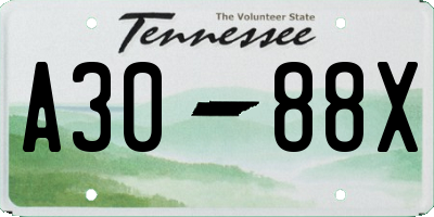 TN license plate A3088X