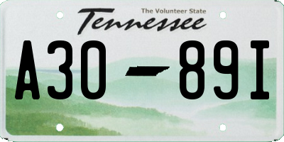 TN license plate A3089I