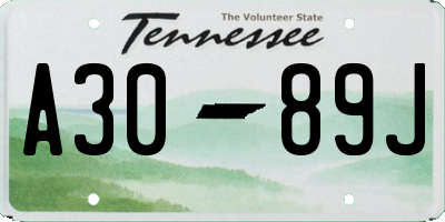 TN license plate A3089J