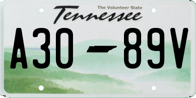 TN license plate A3089V