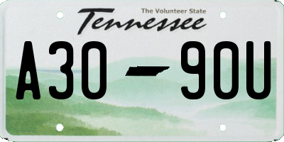 TN license plate A3090U