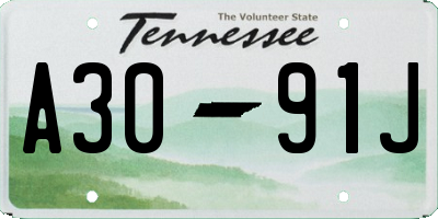 TN license plate A3091J