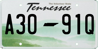 TN license plate A3091Q