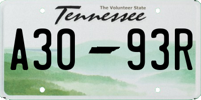 TN license plate A3093R