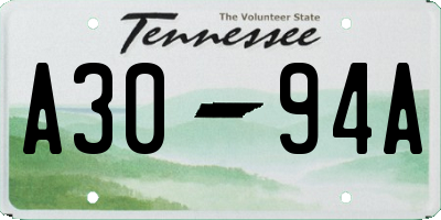 TN license plate A3094A