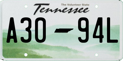 TN license plate A3094L