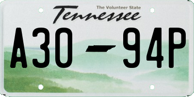 TN license plate A3094P