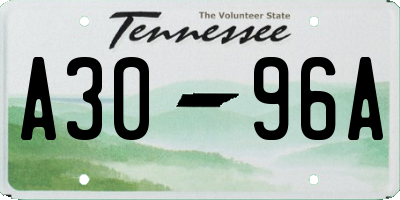 TN license plate A3096A