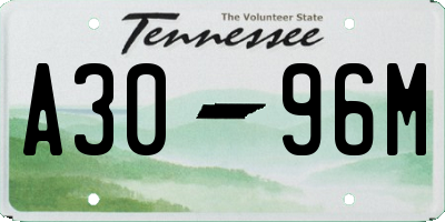 TN license plate A3096M