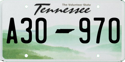 TN license plate A3097O