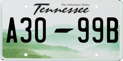 TN license plate A3099B