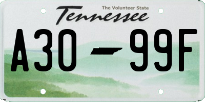 TN license plate A3099F
