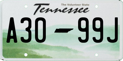 TN license plate A3099J