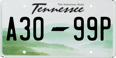 TN license plate A3099P