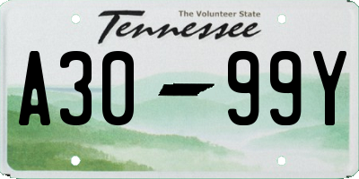 TN license plate A3099Y