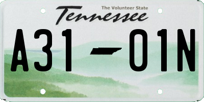 TN license plate A3101N