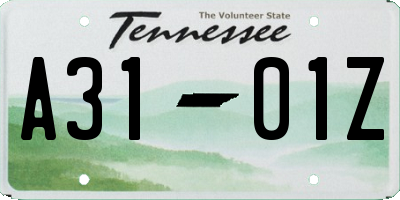 TN license plate A3101Z