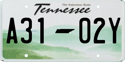 TN license plate A3102Y
