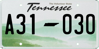 TN license plate A3103O