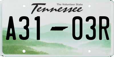 TN license plate A3103R