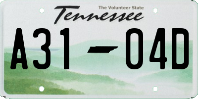 TN license plate A3104D