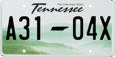 TN license plate A3104X