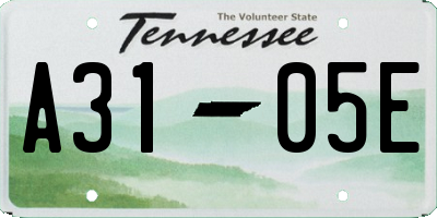 TN license plate A3105E