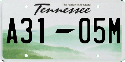 TN license plate A3105M